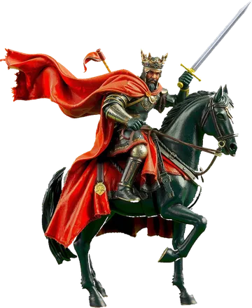 The Warlord, a hero in iron and red on a black horse